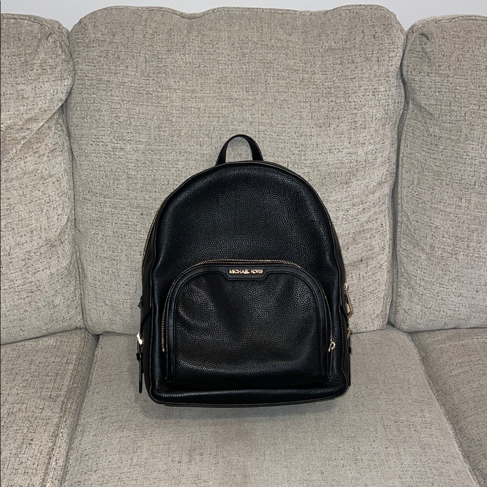 Michael Kors Black Leather Backpack